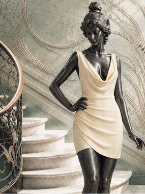 3/$15 Anthropologie | Mable Cowl Neck Bodycon Mini Dress (M)